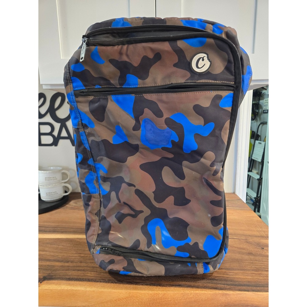 Cookies SF Blue Camo Rolling Duffel Bag Suitcase Streetwear Travel Luggage